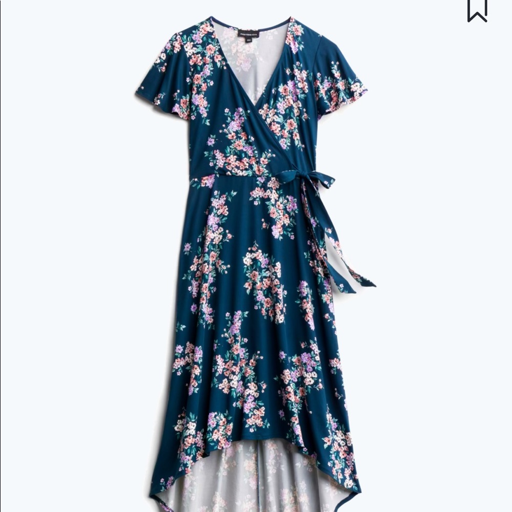 Fortune+Ivy floral faux wrap maxi dress size small.